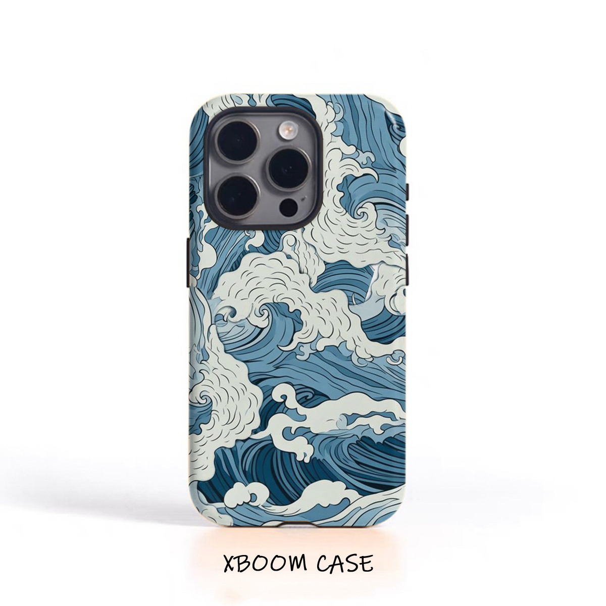 TEMU Phone Case: Japanese -e Wave Art Pattern Phone Case Suitable For Iphone18pro 17 15pro 11, Aesthetic For Men Women, Dual-layer , Perfect Gift For