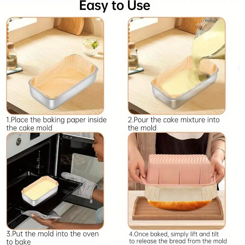 9x5 inch pre- parchment paper loaf pan liners - disposable bread baking sheets for toast, cakes, banana breads - , heat distribution, home & professional kitchens, bread baking supplies, kitchen essentials, liner, durable kitchen item Product details 4