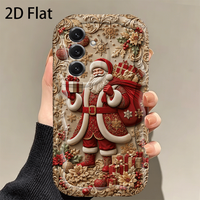 TEMU Phone Case - 2d Flat Christmas Decoration Gift Pattern Phone Case Suitable For Galaxy A03s A04 A05s A06 A07 A13 A14 A17 A22 A23 A24 A25 A26 A32