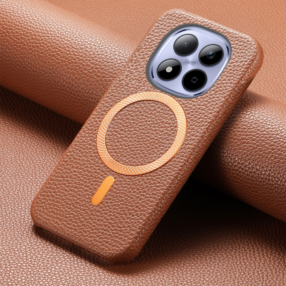 TEMU Phone Case: Lychee Pattern Magnetic Full-coverage Shockproof Phone Case For Redmi Note Pro/15 Pro+
