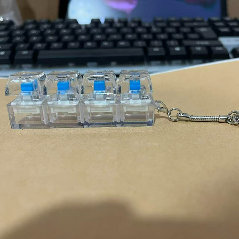TEMU 2pcs Transparent Four-button Fingertip Keychain | Portable, Compact, And Exquisite, Easy To Press, Reusable, Suitable For , A Beautiful Bag