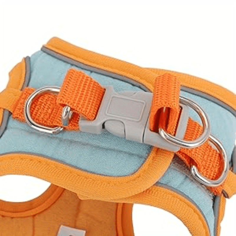 Dit is een tuigje en riemset gemaakt van verstelbaar, reflecterend materiaal