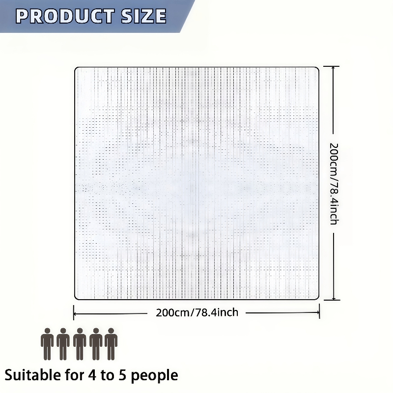 Oversized Camping Mat with Storage Bag, 200cm x 200cm