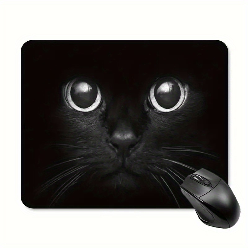 1pc, Black Cat Abstract Art Mouse Pad, Abstract Art Small Size Gaming Mouse Pad, Esports Office Keyboard Mat, Computer Mouse Anti-slip Pad