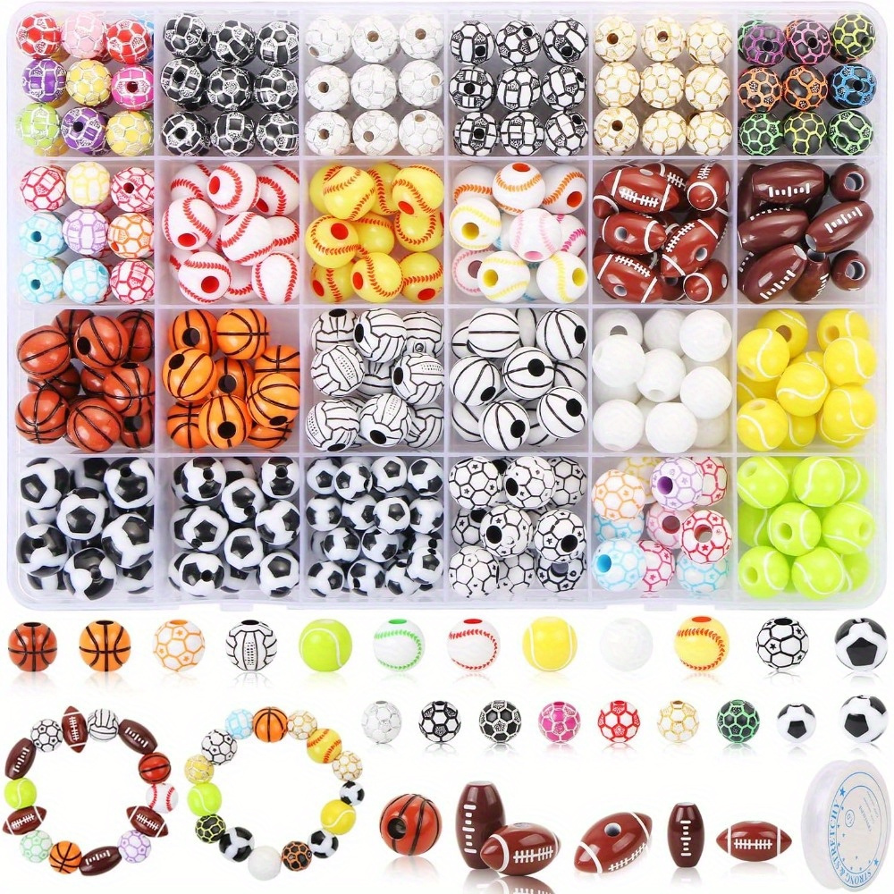 

400 Pcs For Jewelry Making, Diy Set, , Volleyball Box, Spacer For Diy Crafts Key Bracelet