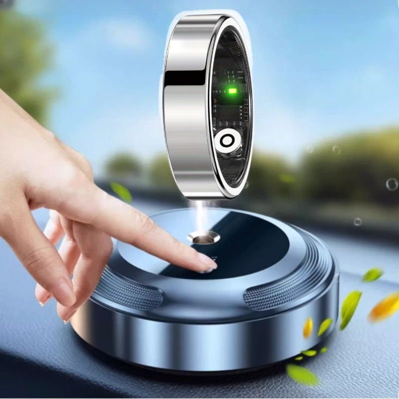 Smart Health Tracker Ring - Wireless Enabled Stainless Steel Activity Tracker with Rechargeable Battery, Modern Design for Fitness & Wellness - Ideal Holiday Gift for Couples, Wellness Monitoring, Sleek Accessory, Durable Build, Metallic Finish, Health Monitoring, Contemporary Jewelry, Highquality Material, Techsavvy Users