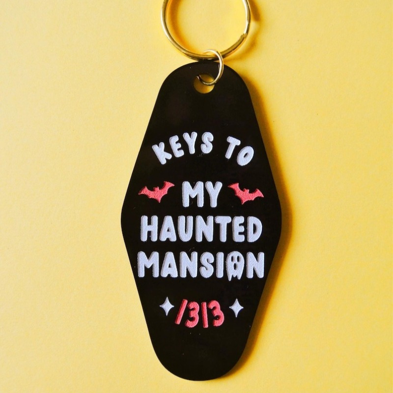 2d Flat, 1pcacrylic My Haunted Mansion Spooky Halloween Creepy Keychain