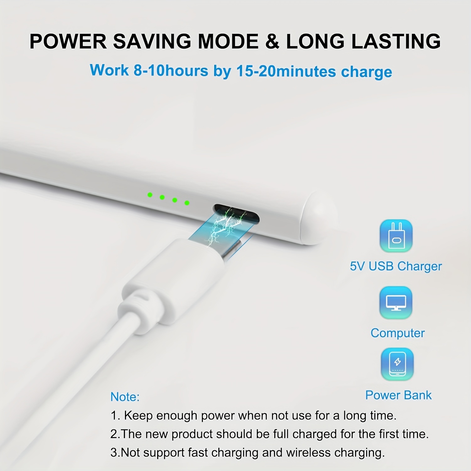 compatible ipad/ /microsoft - pencil à charge rapide, capacitif haute pour ios, samsung, avec pointe de remplacement et câble de charge Détails du produit 7