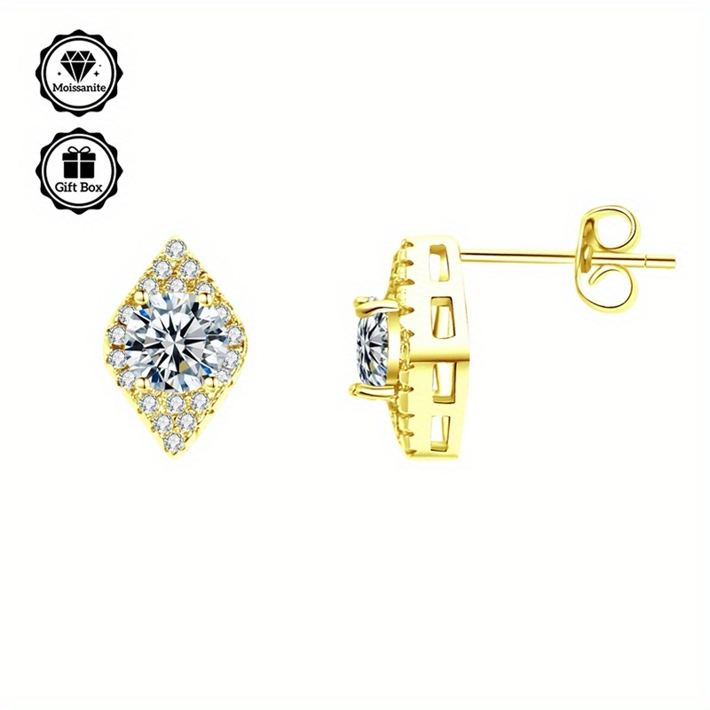 Minimalist Eye-Shaped Moissanite Stud Earrings Set