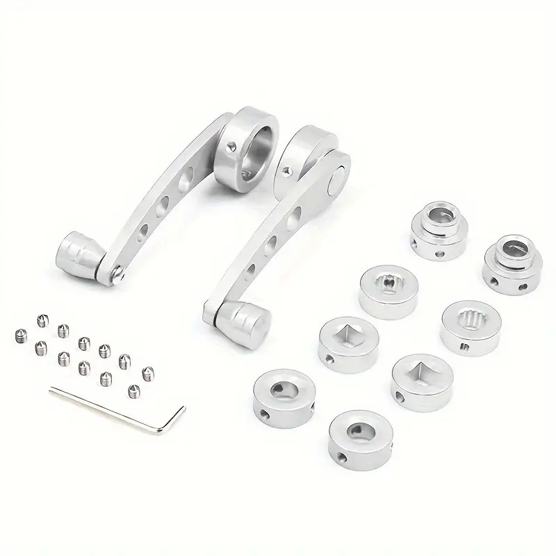 TEMU 2-pack Aluminum Alloy Universal Car Window Closing Hand Crank Handle Roller Riser Replacement Manual Car Window Glass Closing Handle
