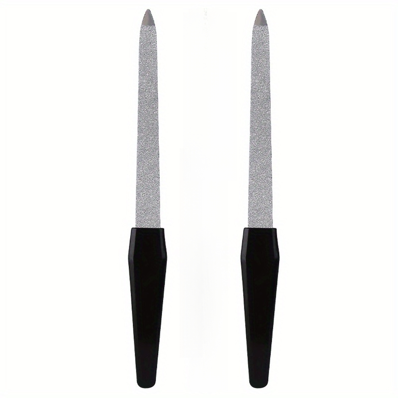 TEMU 2pcs Professional Double-sided Nail File Set - Durable Manicure And Pedicure Tools With Non-removable Sanding Surface, Suitable For Home And