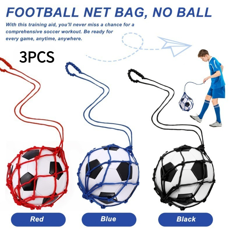 TEMU 3pcs Set Of Soccer Net Bags, Soccer Kick And Control Aid Rebound Training Equipment