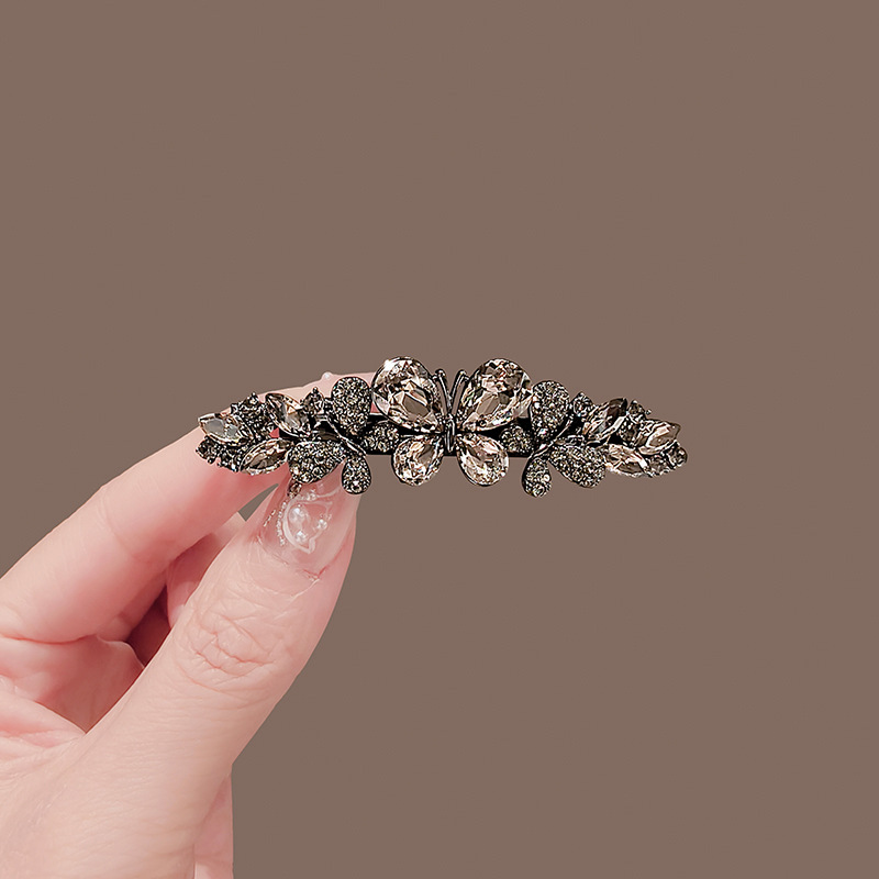 E-shop Kleine Haarspange für den Hinterkopf, Halbhochsteckfrisur, Einfache elegante Schmetterlings-Haarspange, Kopfschmuck, Horizontale Spange,