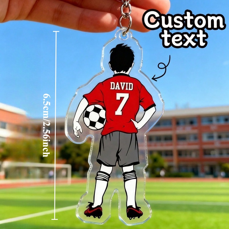 TEMU [2d Flat] [2d Flat] Custom Acrylic Keychain - Custom Picture - Unique And Durable - For Football Fans And Sports Enthusiasts - Personalized,