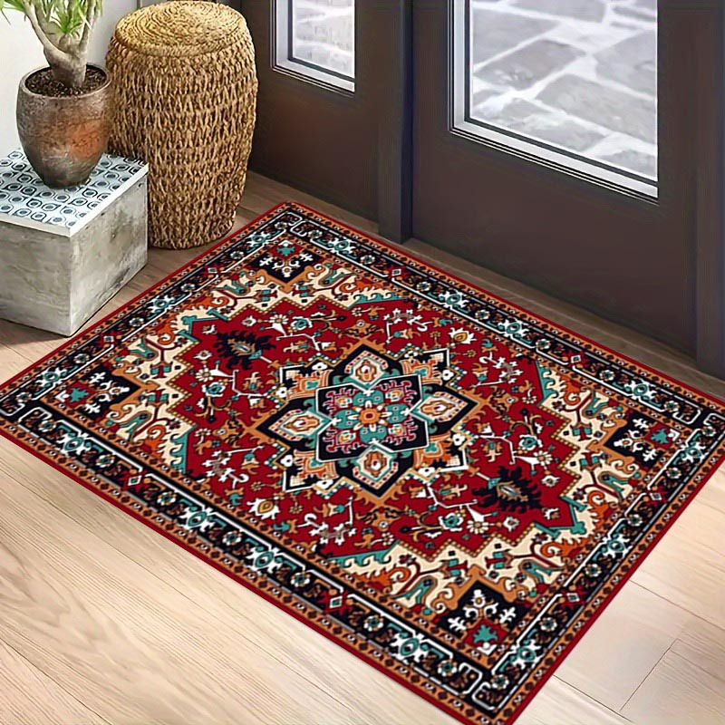 TEMU 1pc Floral Pattern Floor Mat, Suitable For Kitchen Floor Mats, Bathroom Floor Mats, Living Room Floor Mats, Bedroom Floor Mats, Outdoor Floor