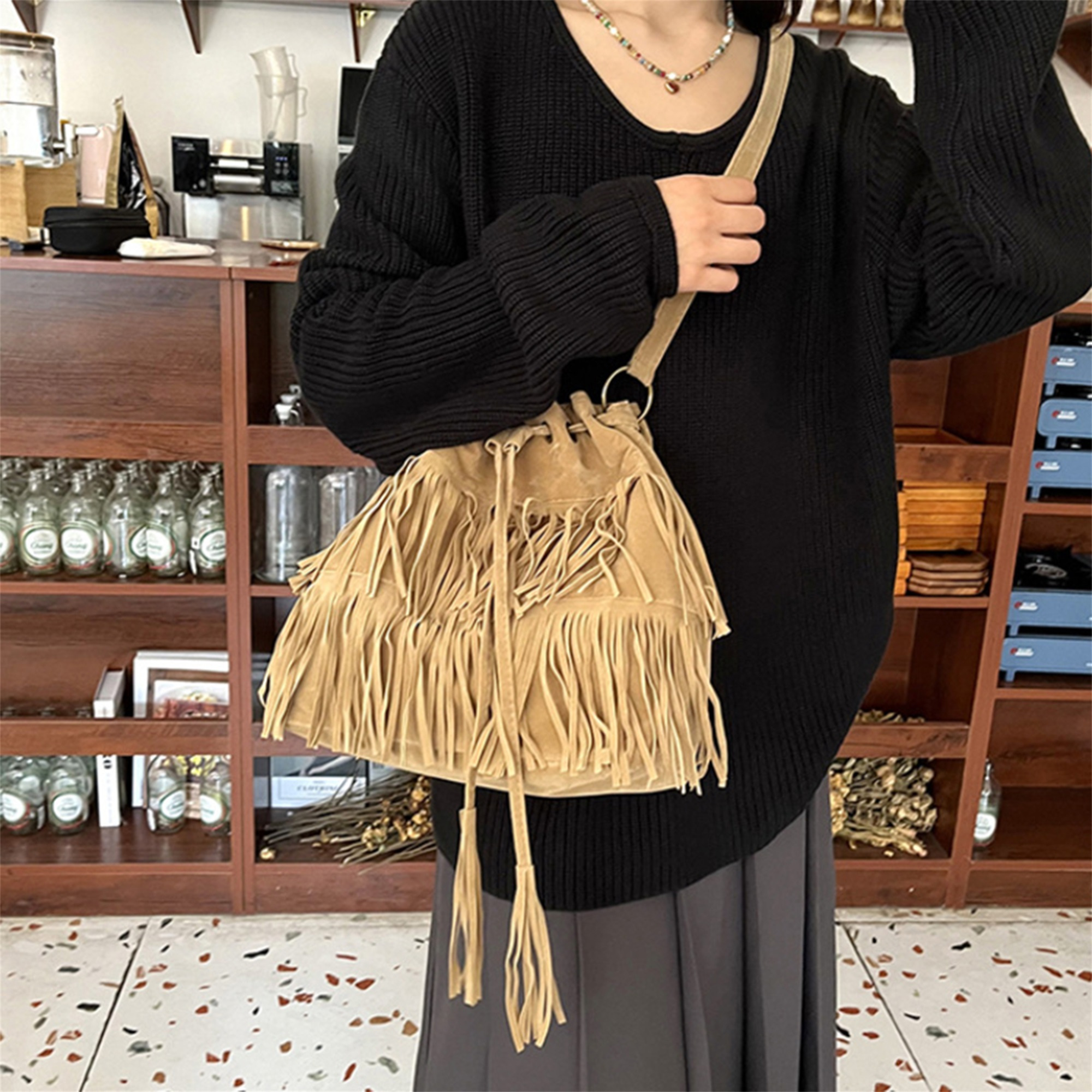 Boho Tassel Shoulder Bag Everyday Boho Chic Fringe Crossbody Bag