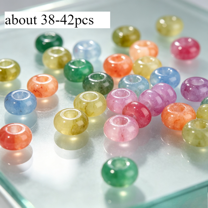 TEMU Perles plates rondes en naturelle pour la fabrication de bijoux, perles en vrac pour loisirs créatifs, bracelets, - Fournitures nautiques et de