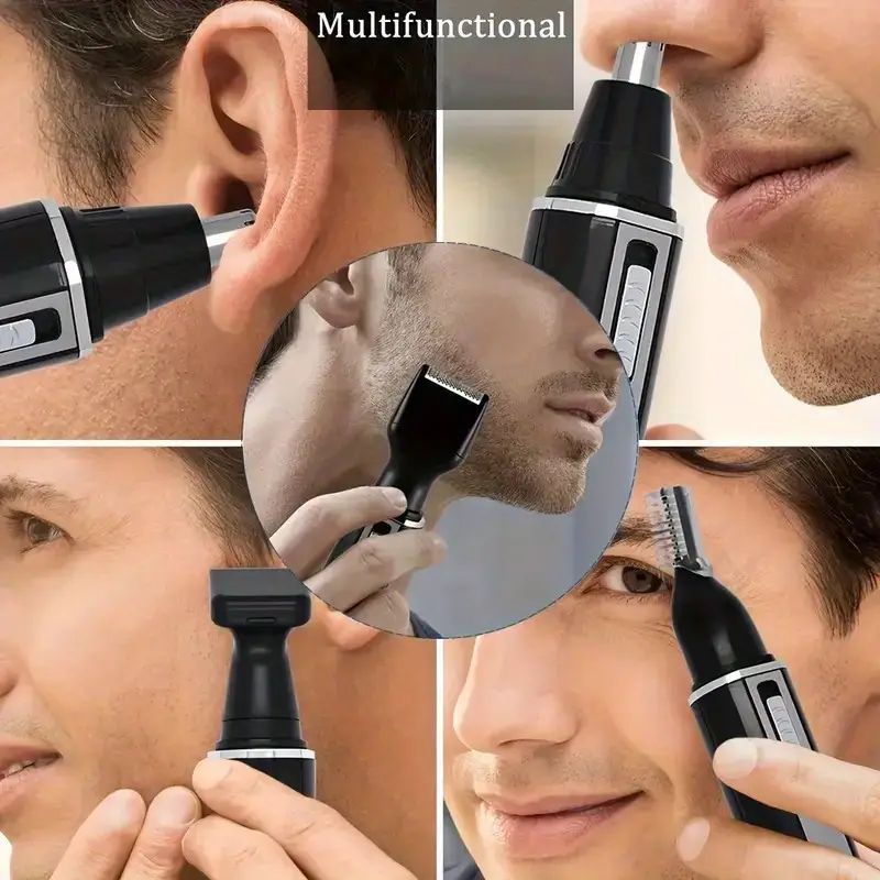 4 in 1 mens grooming kit usb rechargeable electric shaver nose ear hair trimmer beard and eyebrow portable body hair trimmer mens personal care tools set the best easter fathers day gif Product details 6