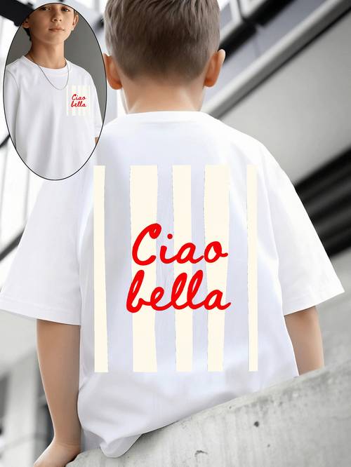 childrens t shirt for boys boys t shirts boy cotton t shirt printed with bella striped design suitable for boys style double sided printing