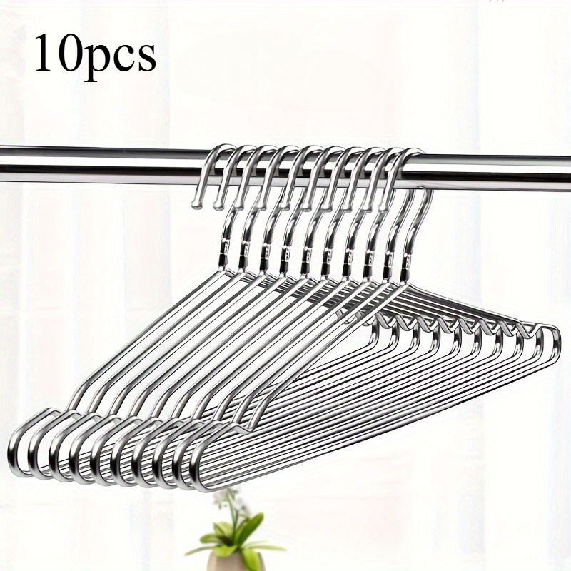 5/10 Pack Heavy-duty Stainless Steel 16.5in Clothes Hangers – Non-slip With Shoulder , Rust-resistant And Space-efficient For Closet Organization