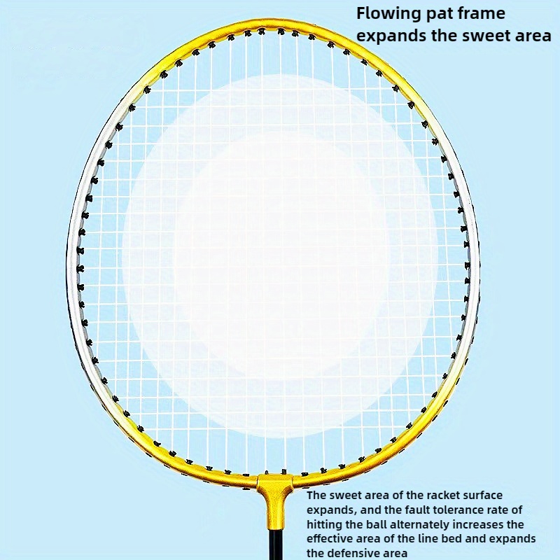 2 pack lightweight badminton rackets set iron material ideal for outdoor practice play beginner training rackets details 1