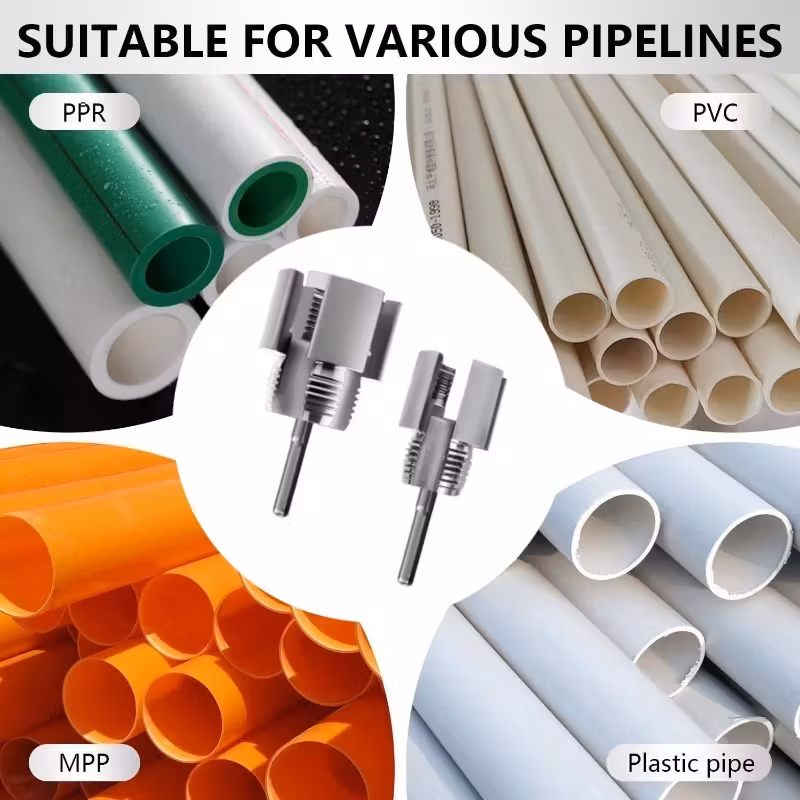 6 juegos de herramienta de de tubos de pvc resistencia y cinta de de tubos de agua - abridor de tubos de agua tipo taladro eléctrico para +dn20, 1/2 y 3/4 roscas internas/exteriores 1