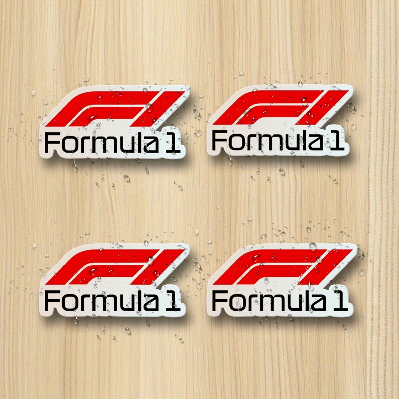 4pcs formula   self   vinyl decals   red white   waterproof stickers for cars trucks laptops water bottles   fan decoration easy application   removal race car accessories laptop decals car bumper stickers 0