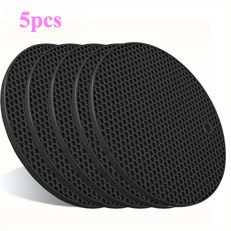 Image of 5pcs -resistant Silicone Pads Suitable For Hot Plates, Stovetop & Use - Non-slip Pot Holders, Burn For Countertops, Tables, - Easy Clean Kitchen Protectors, Silicone Heat Resistant For
