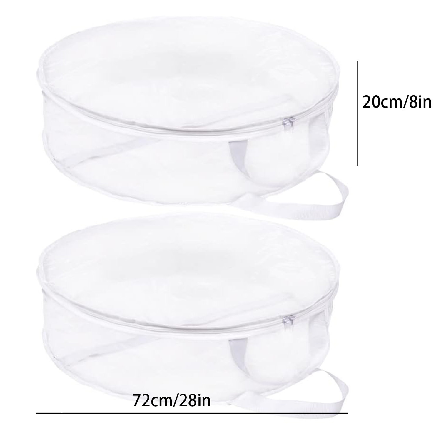 1/2パック 大型クリアpvcクリスマスリース収納バッグ -  ＆  付きヘビーデューティ透明リースコンテナ、人工ガーランド、オーナメント、松の枝にフィット - 耐久性のあるプラスチック製ホリデーデコレーション 2