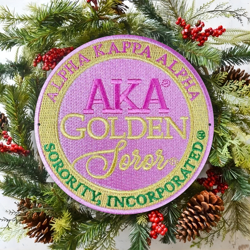 

Room Decor 1pc Aka Golden Sorority Round Aluminum Sign, 2d Flat Print, Sorority Themed Room & Wall Decor, Ideal For Christmas & Thanksgiving Gifts, Office & Garden Decoration