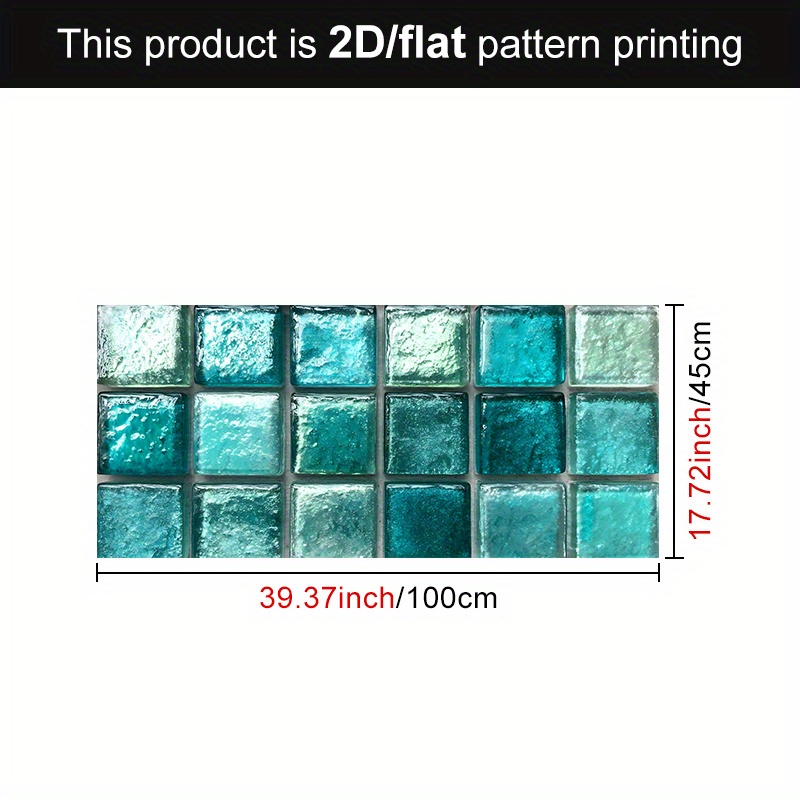 TEMU 2d Flat, 1pc, 2d/flat, Gradient Mosaic Pattern Pvc Window Film, Static Cling Reusable Glass Window Privacy Protection Film, Suitable For Living
