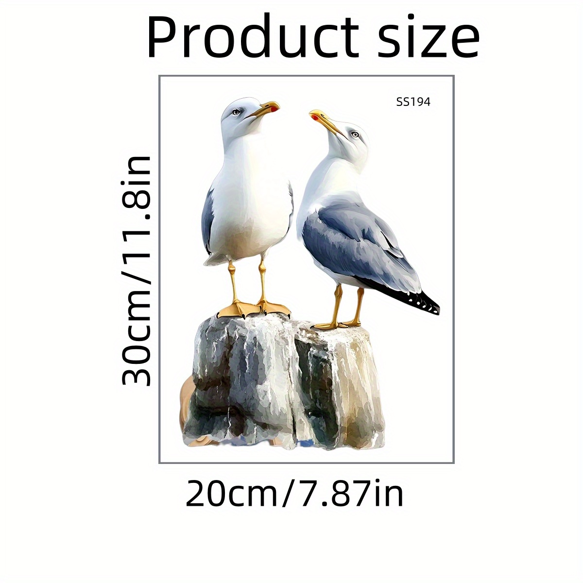1pc Realistic Seagull On Rock Window Display Home Sticker Double-sided View