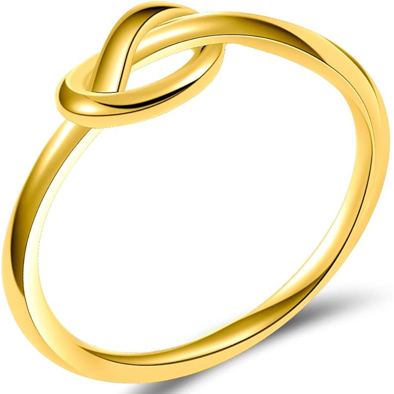 Women's Stainless Steel Twisted Knot & Heart Knot Ring