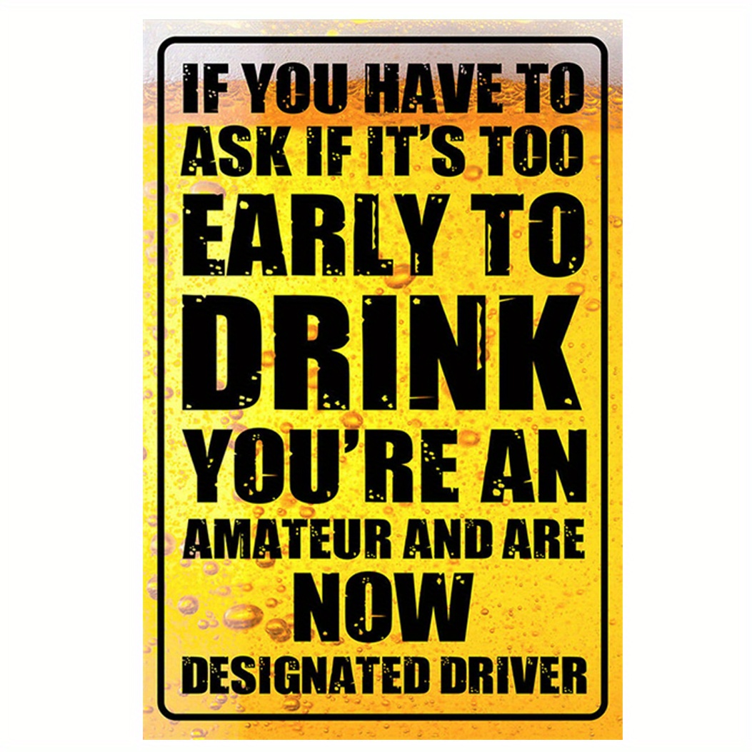 TEMU 2d Flat 1pc, Funny Wooden Plaque " Have To Ask If Too Early Yet" (8 Inches X 5 Inches), Vintage Hanging Sign Decor Wall Art, Room Decor, Home