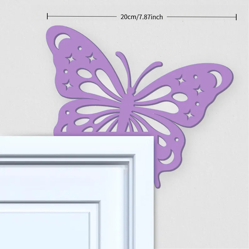 TEMU 2d Flat - 2d Plane, 1pc Purple Acrylic Door Corner Decoration | Whimsical Door And Frame Decoration, Wall Art, Home Wall Decoration, No