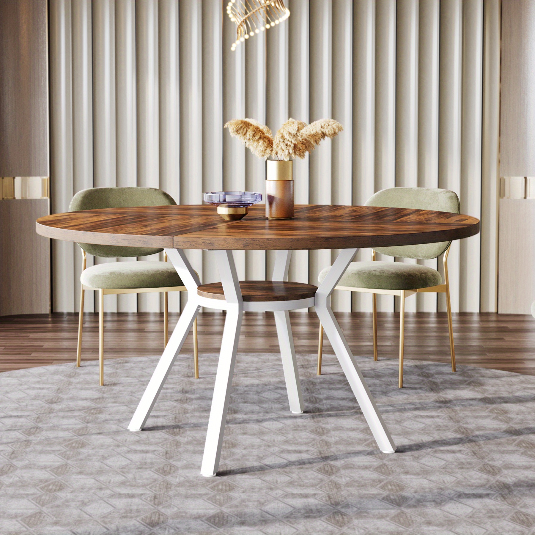 A 47-inch Table Suitable For 4 People, Ideal For Small Kitchens Or Dining Areas, Perfect For Festive Meals And