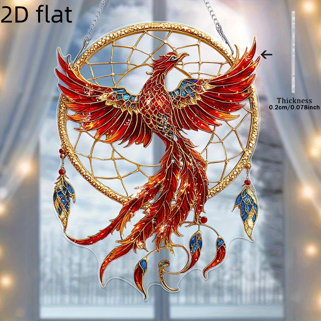 TEMU Attrape-soleil 2D plat en acrylique - Décoration murale bohème en acrylique avec accents et dorés, thème animalier, parfait pour de et Noël, la
