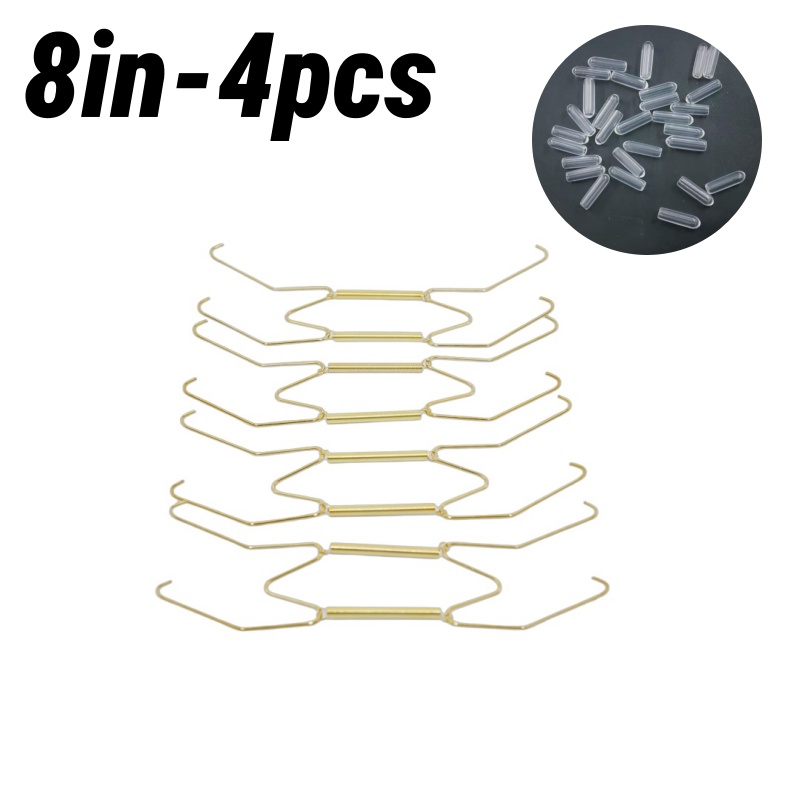 TEMU Adjustable Invisible Plate Hangers For Wall Display - Spring Wire Picture Mounts With & Golden Coating, Retains Elasticity Suitable For Gallery