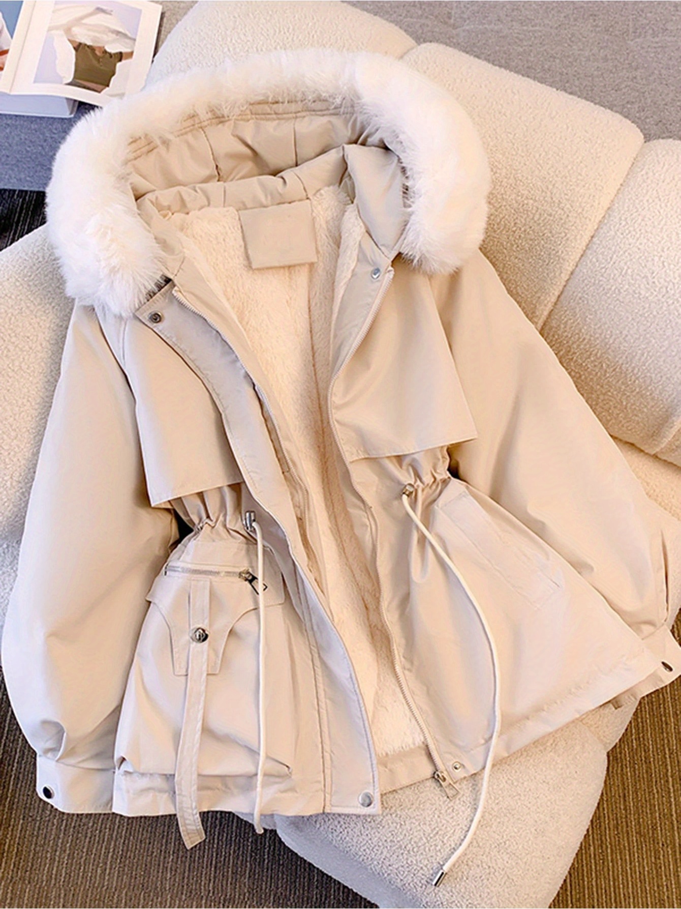 autumn winter coats 2025 womens fashion plain nipped waists long sleeve hooded regular fit casual coats small size fall jackets for women winter coats for women for   women winter jacket high quality women winter coats