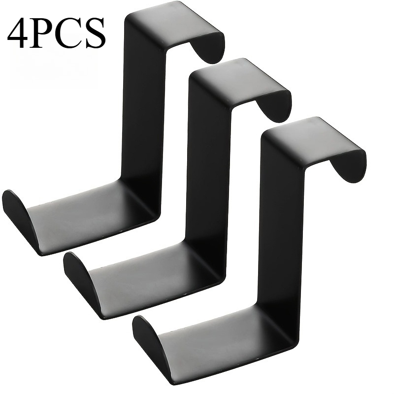 TEMU 4pcs Set Of Heavy-duty Z-shaped Hooks, No-drill Hangers, Wall-mounted Storage Organizers, Suitable For Bedroom Living Room Kitchen Bathroom