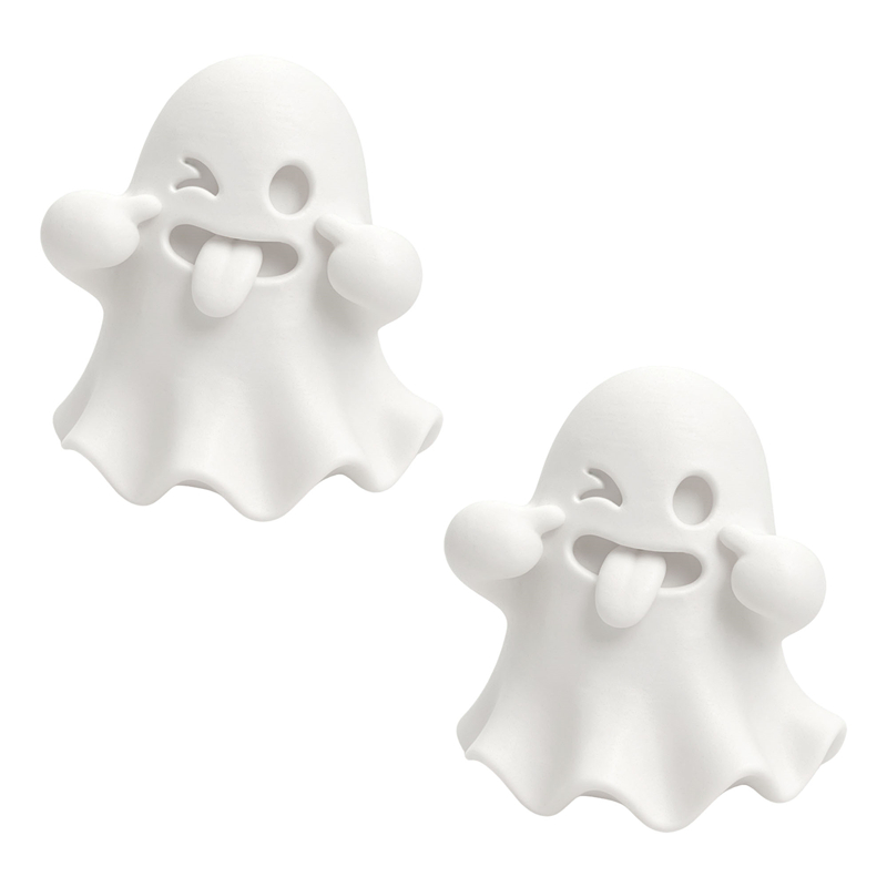 TEMU 2pcs White 3d Ornaments, With Tongue Out. A Pair Of Pieces Charm When On And Shelves