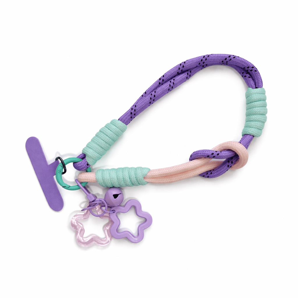 TEMU 1pc Colorful Braided Phone Lanyard Wrist Strap With Cute Star Charm, Anti-loss Phone Strap, Adjustable Hand Strap, Suitable For Iphone, Android