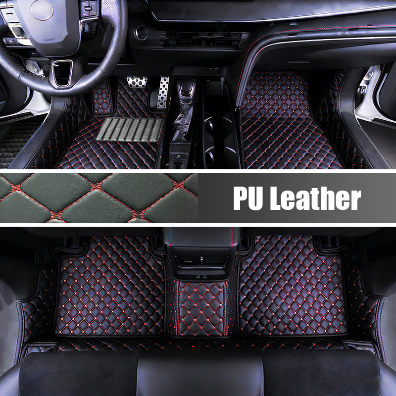 TEMU Fit For Car Floor Mats, Pu Leather Car Mats, Vehicle Protection, Modern Interior Upgrade, Accessories, Easy-to-clean Material, Essential For