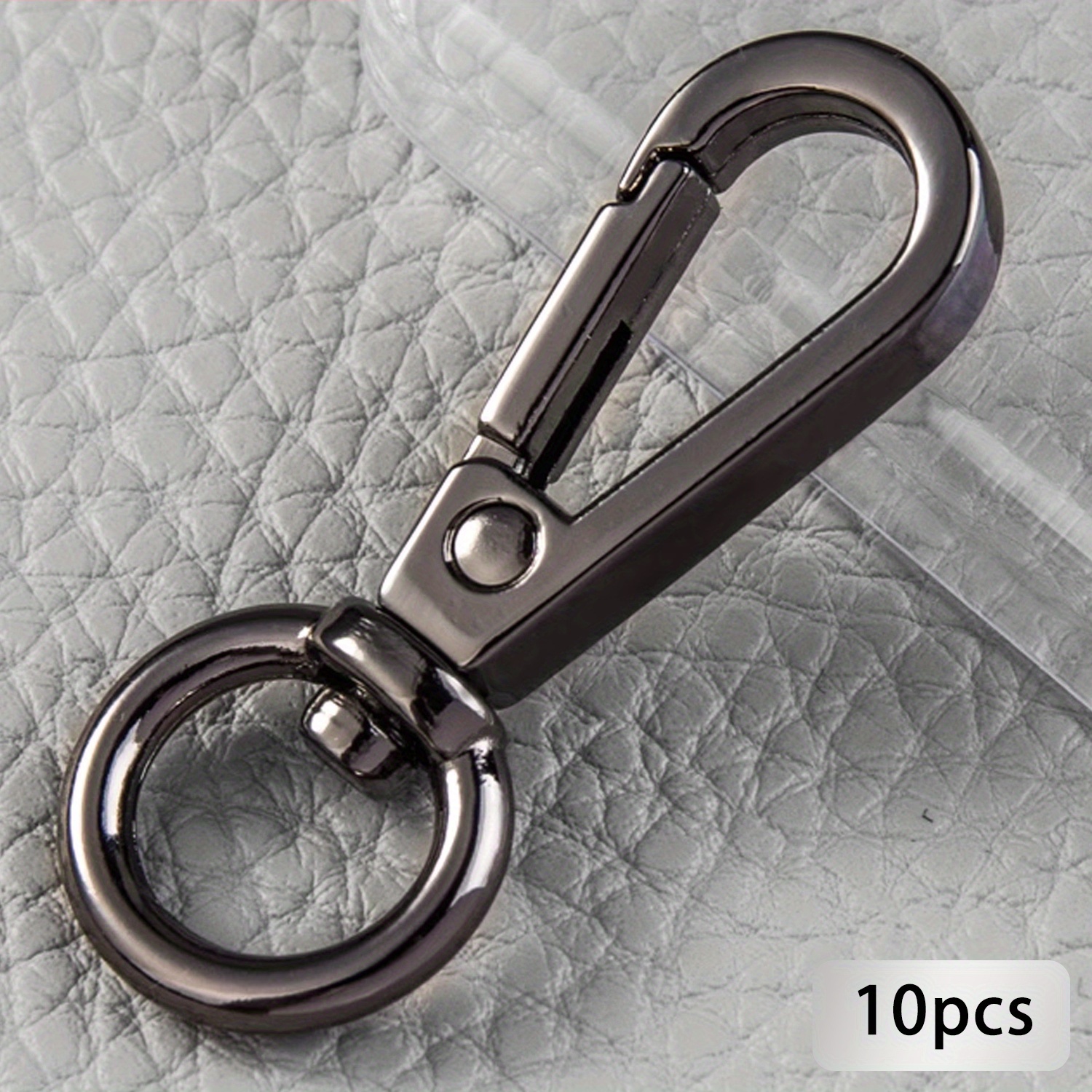 TEMU 10pcs 3-pin Key Clips - Durable Alloy, Black & Golden, Multi-use For Keys, Backpacks, Camping Gear - Outdoor Accessories, Camping Gear