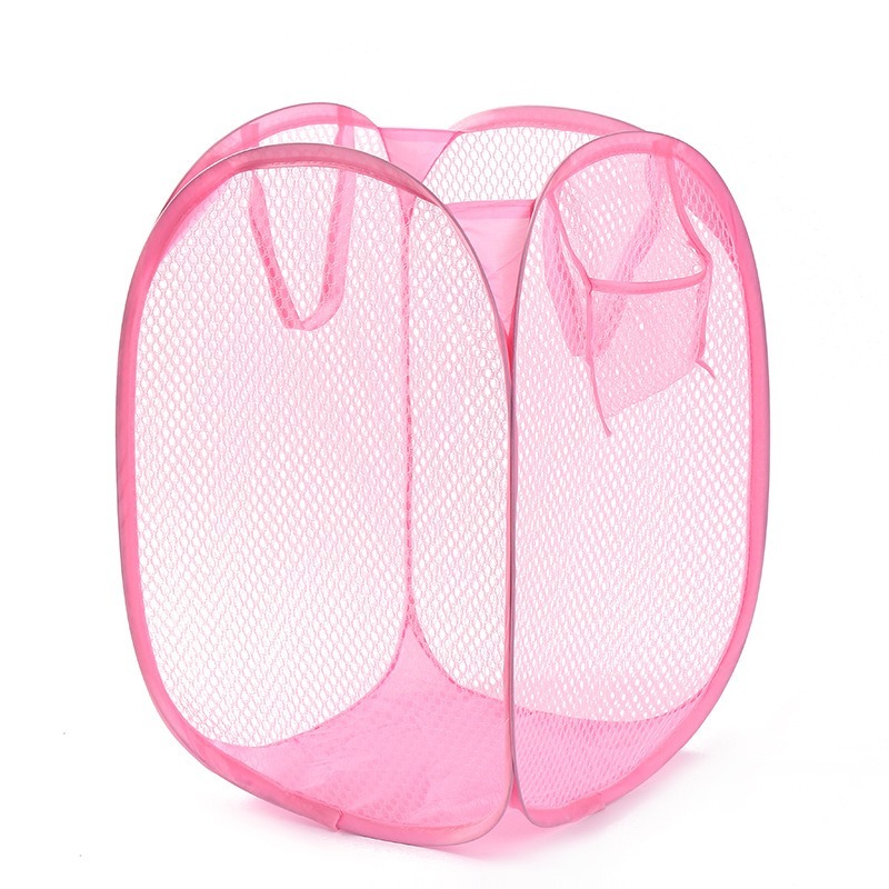 TEMU 1pc Foldable Laundry Basket - Breathable Mesh Panel, For Dirty Clothes Storage, Ideal For Clothes, Laundry Baskets, Storage Baskets