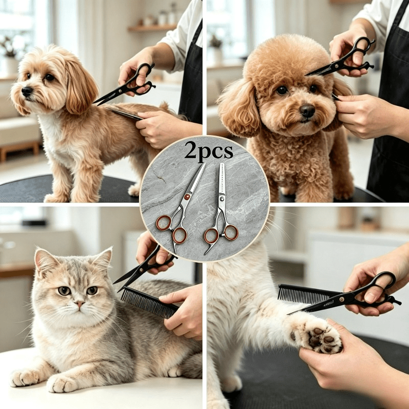 TEMU 1 Set Home Pet Grooming Tool Kit, Suitable For Teddy, Bichon, Ragdoll And Other Pets With Short Or Long Fur, Convenient For Home Storage And