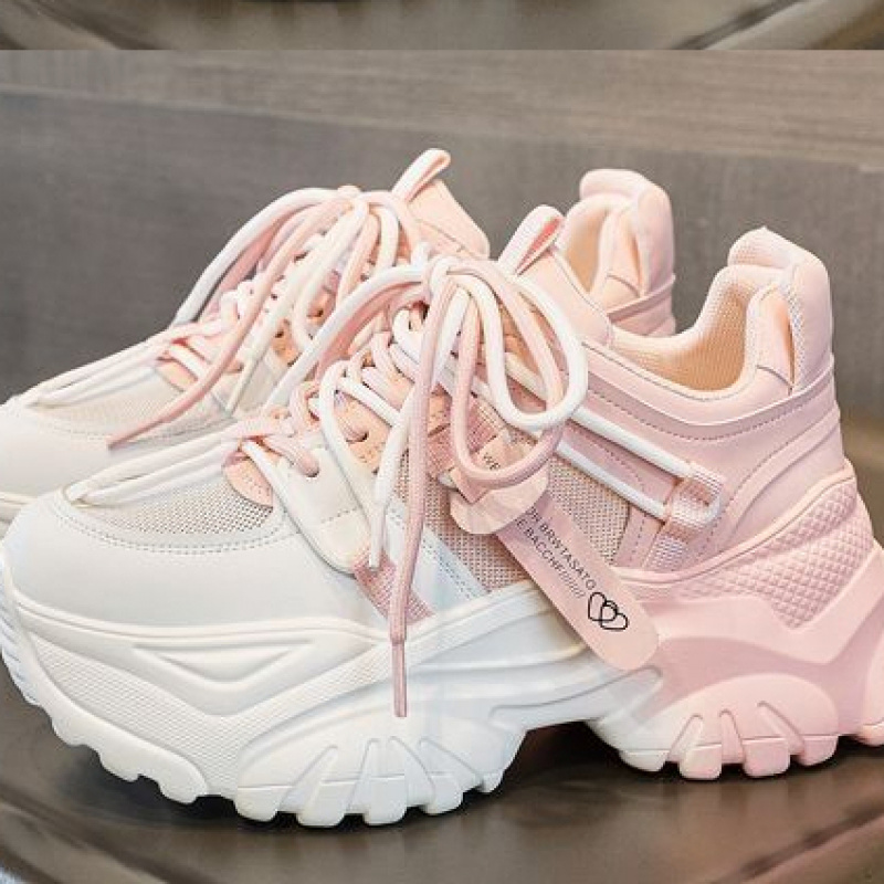 TEMU 2026 New European And Mesh Breathable Lightweight Comfortable Height-increasing Sneakers For Petite Figures, Women Shoes