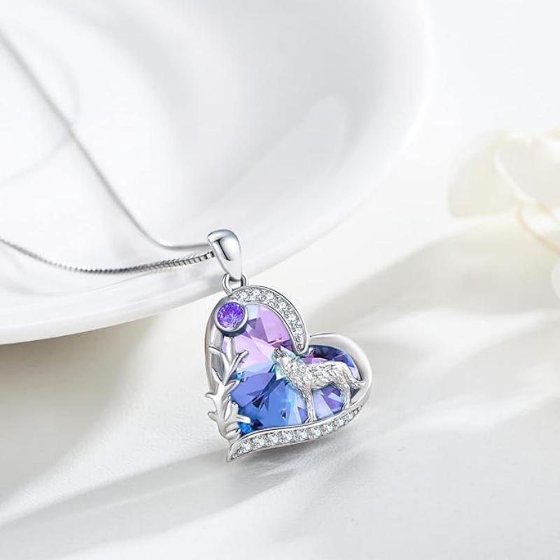 TEMU 1pc Collier avec Pendentif Cœur Hurlement de Loup Créatif, un Accessoire Élégant et Polyvalent, Bijou Élégant pour Femmes
