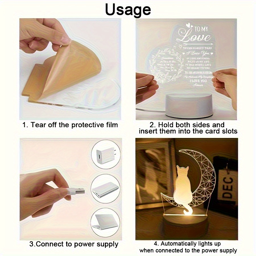 modern moon cat model led small table lamp bedroom and study decorative lamp night light holiday gift for friends compatible with laptop usb lamp usb interface electronic lamp computer accessories usb gadget Product details 6