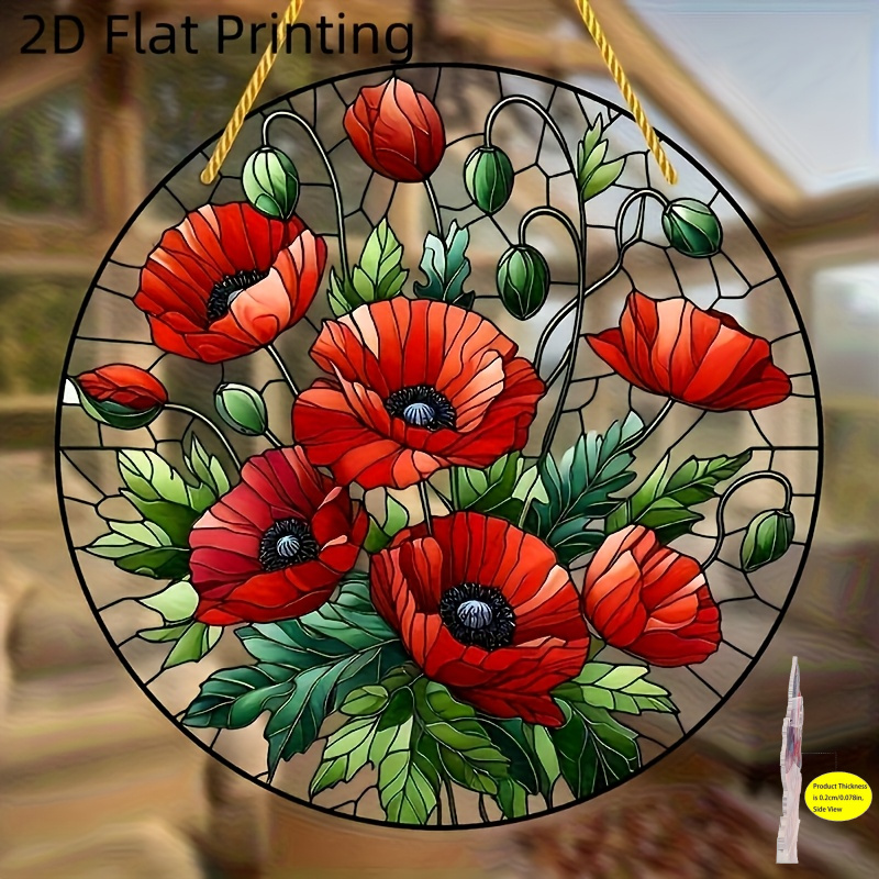 TEMU 2d Flat Hanging Decoration, Acrylic Window Ornament, Garden Sunlight Catcher Decorative Panel, Wall Decor, Suitable For Outdoor Indoor